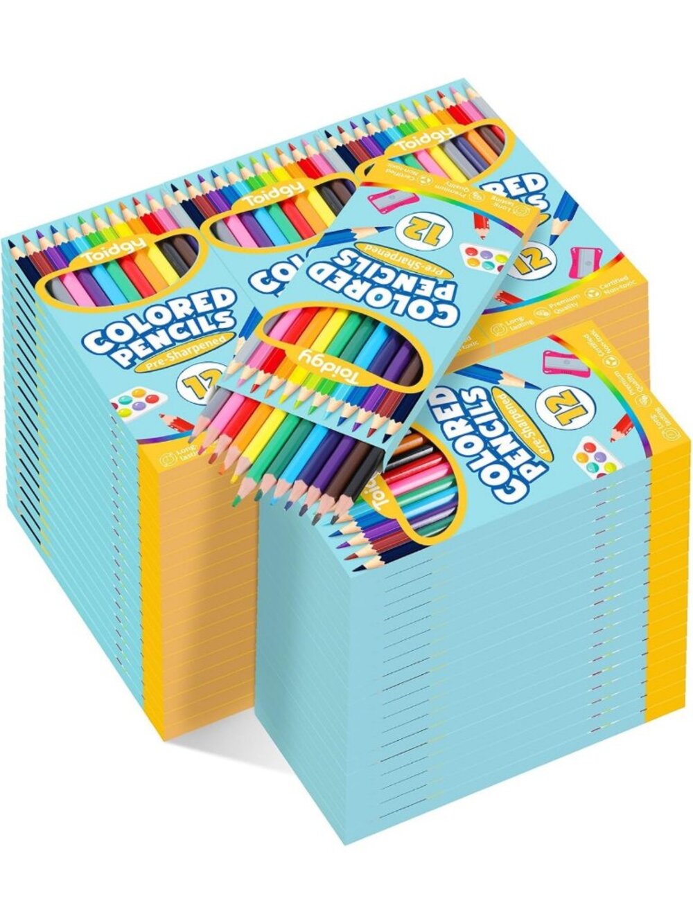 Bulk 1152 Count Colored Pencils Set - 96 Pack for Kids, Vibrant Art Supplies